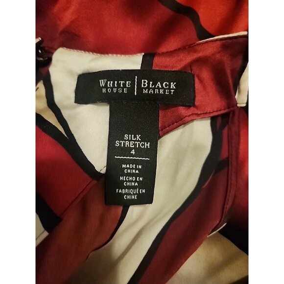 WHBM Sleeveless Pleated Neck Halter Silk Stretch Size 4 Top Corpcore Classy Work - Picture 6 of 6